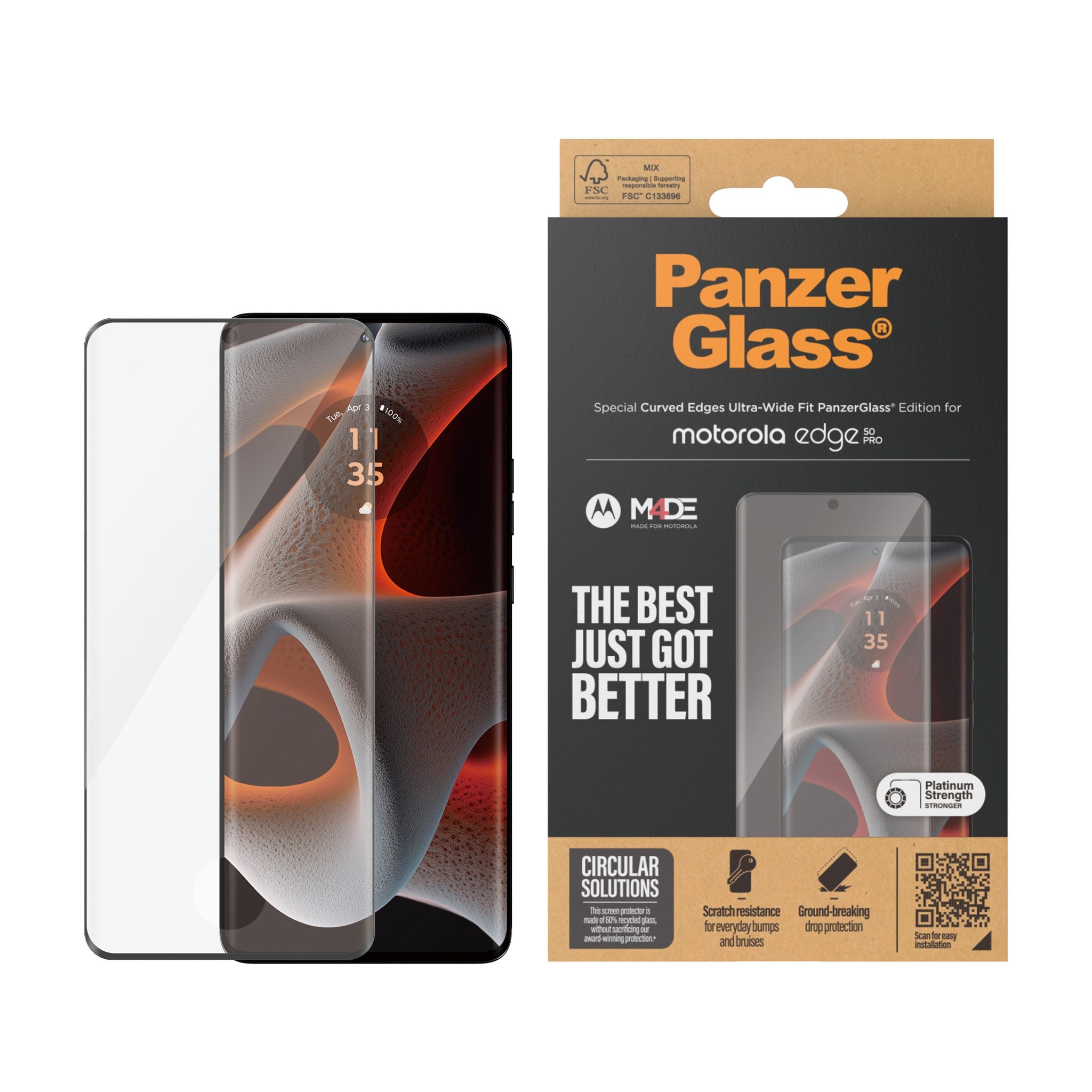 PanzerGlass® Displayschutz Motorola Edge 50 Pro | Ultra | Ultra-Wide Fit